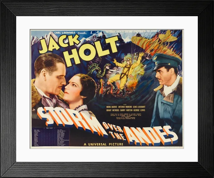 Framed Print : STORM OVER THE ANDES, left and right: Jack Holt, center: Mona Barrie, 1935