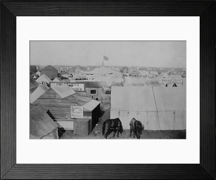 Framed Print : 40, 000 tents were erected in Perry, Oklahoma on Sept 16, 1893, after the Land Rush for Cherokee Strip