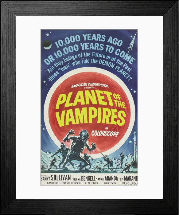 Framed Print : PLANET OF THE VAMPIRES, (aka TERRORE NELLO SPAZIO), poster art, 1965 Framed Print : PLANET OF THE VAMPIRES, (aka TERRORE NELLO SPAZIO), poster art, 1965