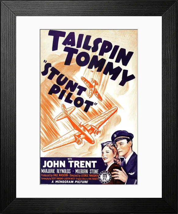Framed Print : STUNT PILOT, US poster art, from left: Marjorie Reynolds, John Trent, 1939