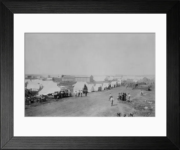 Framed Print : Tent city in a cornfield at Anadarko Townsite, Oklahoma Territory, August 8, 1901