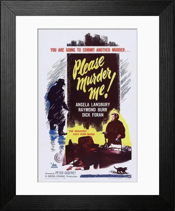 Framed Print : PLEASE MURDER ME, US poster art, bottom right: Angela Lansbury, 1956