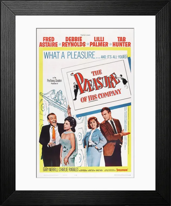 Framed Print : THE PLEASURE OF HIS COMPANY, poster art, l-r: Fred Astaire, Lilli Palmer, Debbie Reynolds, Tab Hunter