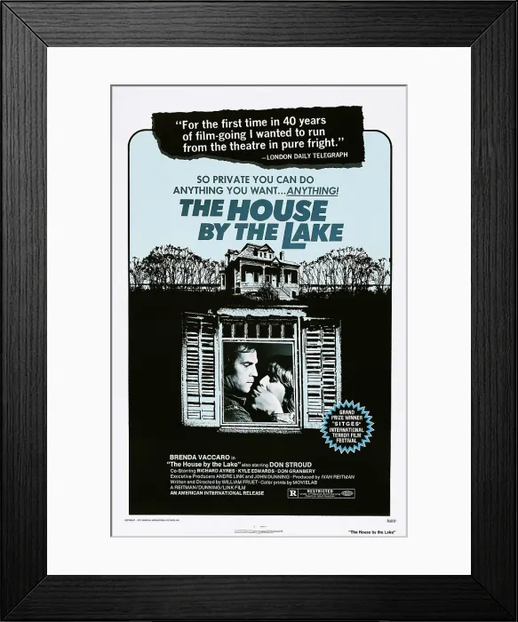 Framed Print : THE HOUSE BY THE LAKE, (aka DEATH WEEKEND), US poster, from left: Don Stroud, Brenda Vaccaro, 1976 Framed Print : THE HOUSE BY THE LAKE, (aka DEATH WEEKEND), US poster, from left: Don Stroud, Brenda Vaccaro, 1976