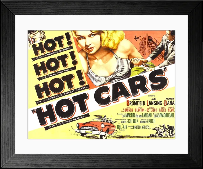 Framed Print : HOT CARS, top center: Joi Lansing on poster art, 1956