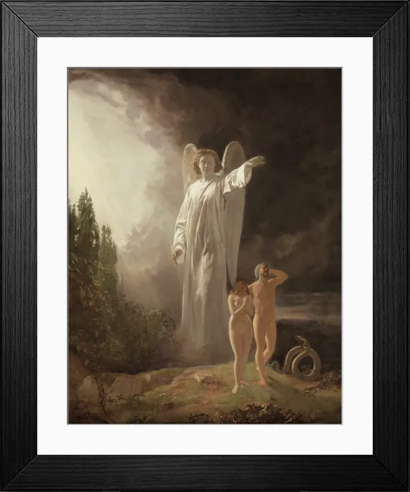 Framed Print : Expulsion of Adam and Eve, 1880s, by John Faed, 1820-1902