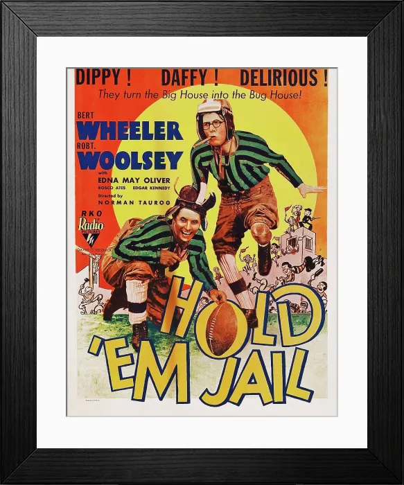 Framed Print : HOLD EM JAIL, l-r: Bert Wheeler, Robert Woolsey on poster art, 1932