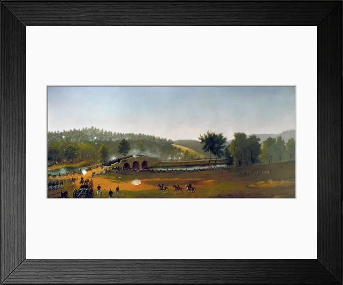 Framed Print : US Civil War. Battle of Antietam, also called Battle of Sharpsburg, Sept. 17, 1862. A CRUCIAL DELAY, a painting by Captain James Hope, of the 2nd Vermont Infantry, c. 1865-1880 Framed Print : US Civil War. Battle of Antietam, also called Battle of Sharpsburg, Sept. 17, 1862. A CRUCIAL DELAY, a painting by Captain James Hope, of the 2nd Vermont Infantry, c. 1865-1880