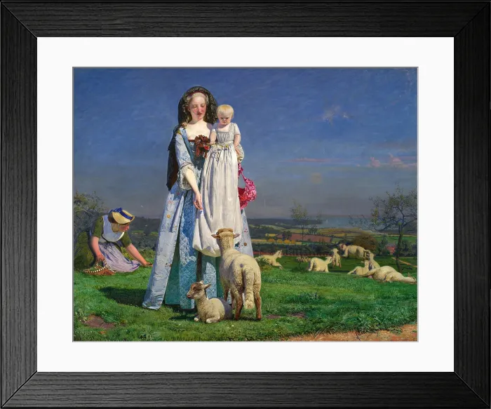Framed Print : Pretty Baa-Lambs, 1852, by Ford Madox Brown, 1821-1893, British Pre-Raphaelite painting, oil on panel Framed Print : Pretty Baa-Lambs, 1852, by Ford Madox Brown, 1821-1893, British Pre-Raphaelite painting, oil on panel