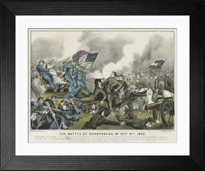 Framed Print : US Civil War. Battle of Antietam, also called Battle of Sharpsburg, Sept. 17, 1862