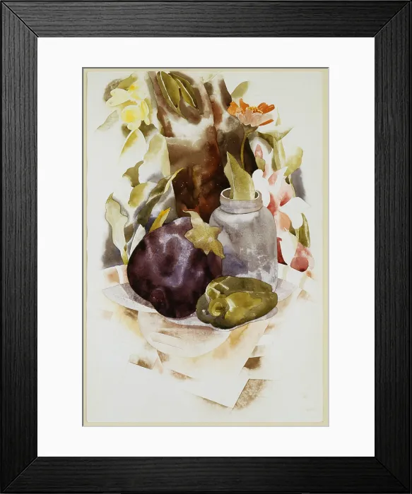 Framed Print : Eggplant and Green Pepper, 1925, Charles Demuth, American, 1883-1935, American painting, watercolor and graphite on paper