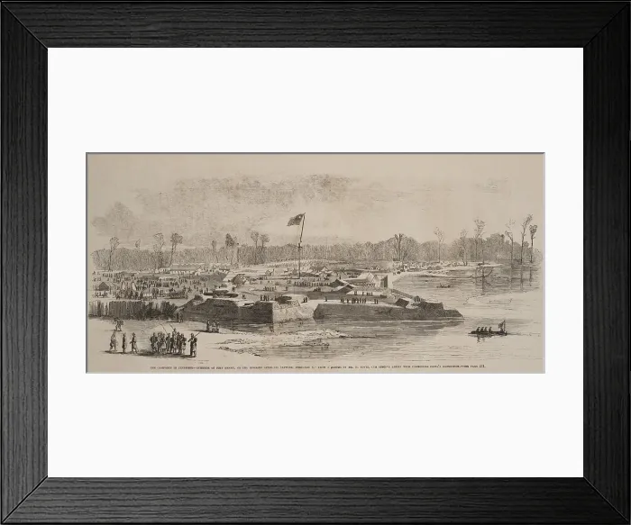 Framed Print : US Civil War, Battle of Fort Henry, Tennessee, Feb. 6, 1862. Fort Henry on the Tennessee River was captured in the morning by Union forces