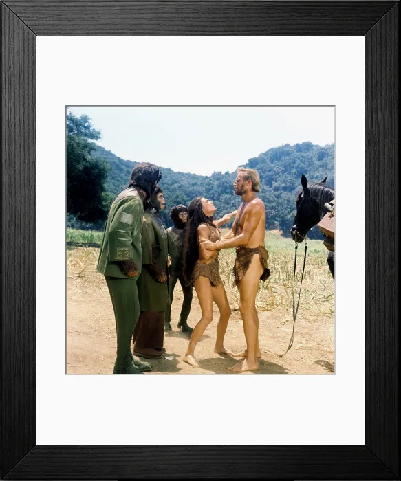 Framed Print : PLANET OF THE APES, Roddy McDowall, Kim Hunter, Linda Harrison, Charlton Heston, 1968, TM & Copyright (c) 20th Century Fox Film Corp. All rights reserved