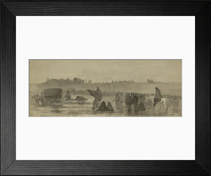 Framed Print : US Civil War. 2nd Battle of Manassas, also called 2nd Battle of Bull Run, August 28-30, 1862. Union Army retreating to Manassas Junction after the battle, August 30