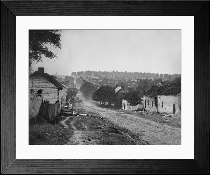 Framed Print : US Civil War. Battle of Antietam, also called Battle of Sharpsburg, Sept. 17, 1862. Photograph of the principle street of Sharpsburg, Maryland, taken by Alexander Gardner on Sept