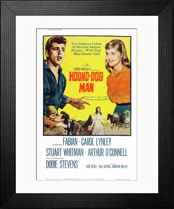 Framed Print : HOUND-DOG MAN, US poster art, top from left: Fabian, Carol Lynley, 1959. TM and Copyright 20th Century Fox Film Corp. All rights reserved / courtesy Everett Collection Framed Print : HOUND-DOG MAN, US poster art, top from left: Fabian, Carol Lynley, 1959. TM and Copyright 20th Century Fox Film Corp. All rights reserved / courtesy Everett Collection
