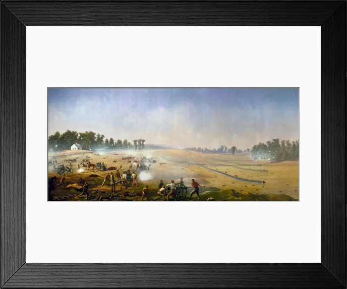 Framed Print : US Civil War. Battle of Antietam, also called Battle of Sharpsburg, Sept. 17, 1862. ARTILLERY HELL, a painting by Captain James Hope, of the 2nd Vermont Infantry