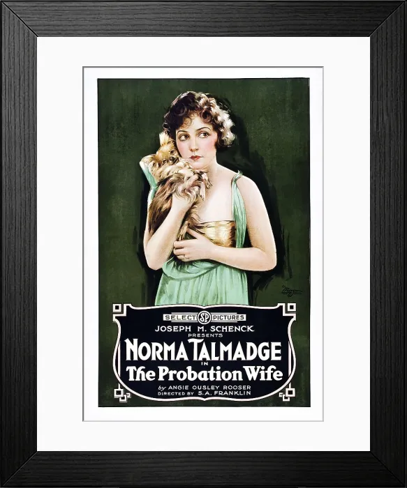 Framed Print : THE PROBATION WIFE, US poster art, Norma Talmadge, 1919 Framed Print : THE PROBATION WIFE, US poster art, Norma Talmadge, 1919