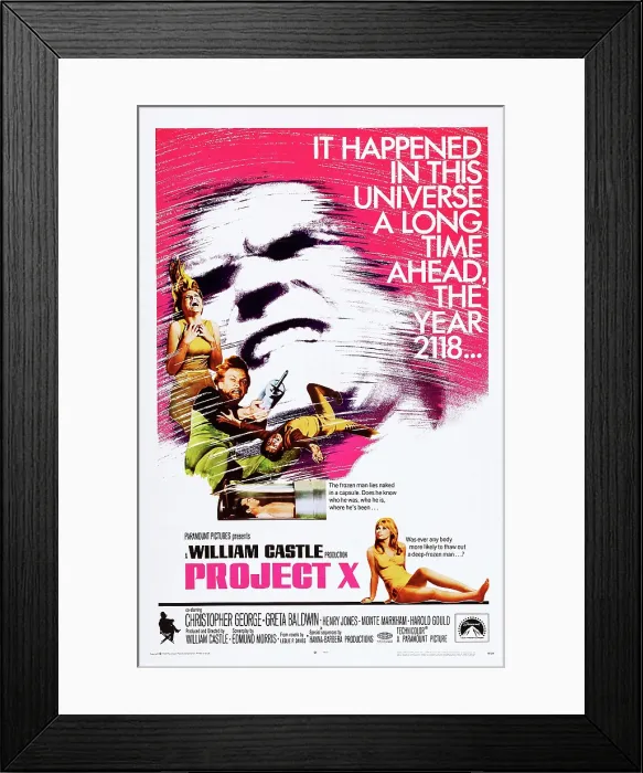 Framed Print : PROJECT X, US poster, Christopher George (head), Greta Baldwin (bottom), 1968 Framed Print : PROJECT X, US poster, Christopher George (head), Greta Baldwin (bottom), 1968