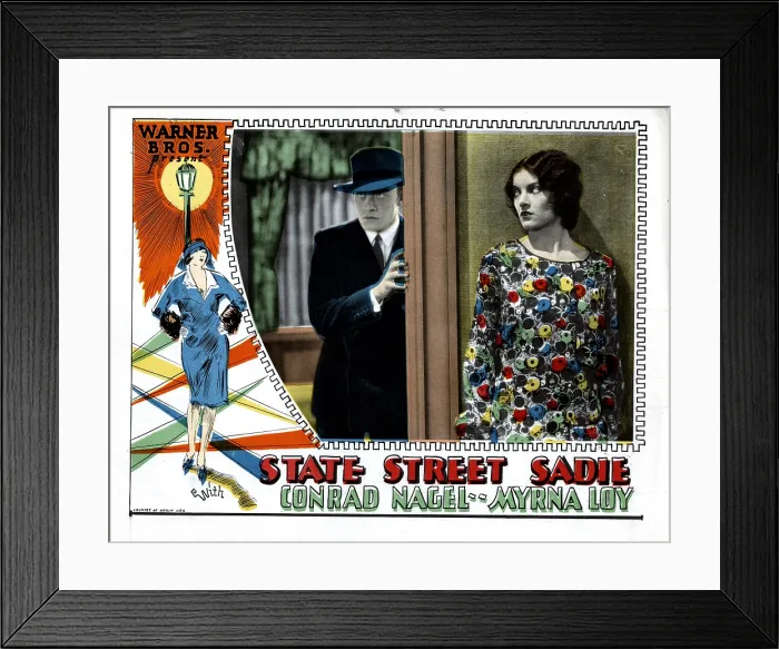 Framed Print : STATE STREET SADIE, from left, Conrad Nagel, Myrna Loy, 1928 Framed Print : STATE STREET SADIE, from left, Conrad Nagel, Myrna Loy, 1928