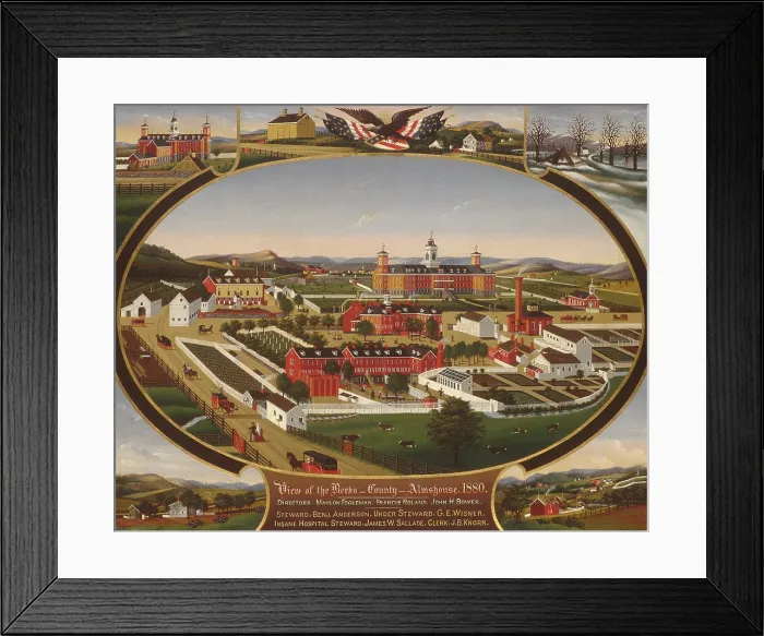 Framed Print : BERKS COUNTY ALMSHOUSE, 1880, by John Rasmussen, American oil painting Framed Print : BERKS COUNTY ALMSHOUSE, 1880, by John Rasmussen, American oil painting
