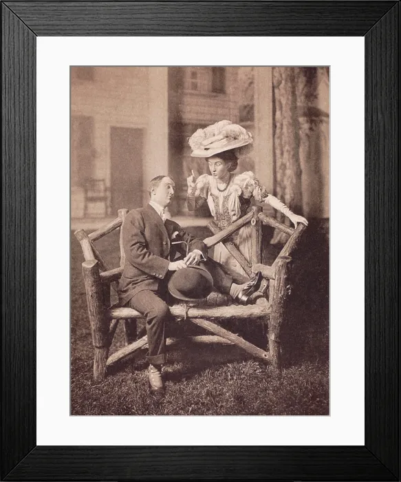 Framed Print : George M. Cohan and Ethel Levey perform in MY FAVORITE, c. 1900-1905. Married in 1899, they divorced in 1907 with Leve citing grounds of adultery