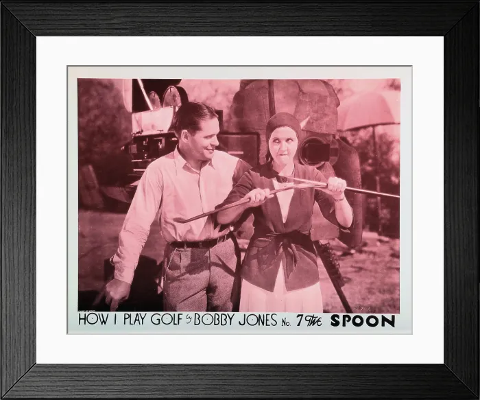 Framed Print : HOW I PLAY GOLF, BY BOBBY JONES NO. 7: THE SPOON, from left: Bobby Jones, Zelma O'Neal, 1931 Framed Print : HOW I PLAY GOLF, BY BOBBY JONES NO. 7: THE SPOON, from left: Bobby Jones, Zelma O'Neal, 1931