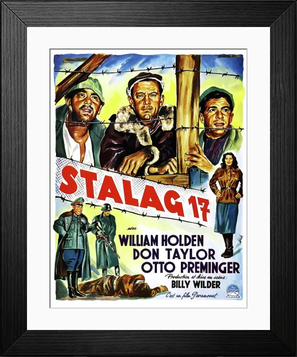 Framed Print : STALAG 17, (Belgian poster art), 1953
