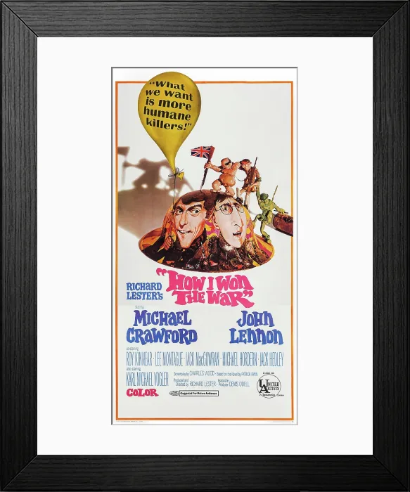 Framed Print : HOW I WON THE WAR, l-r: Michael Crawford, John Lennon on poster art, 1967