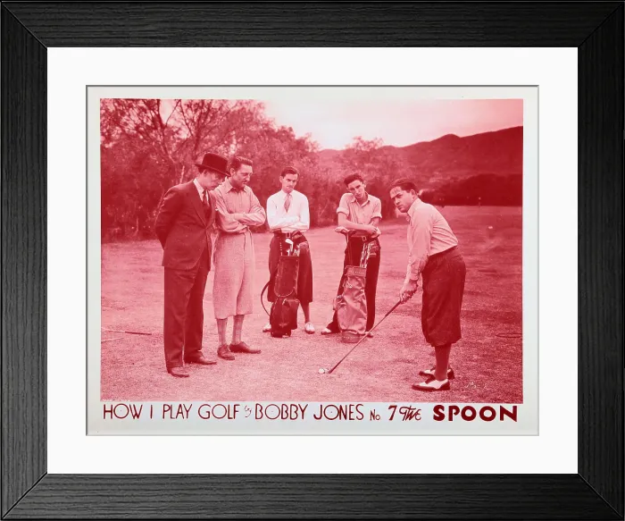 Framed Print : HOW I PLAY GOLF, BY BOBBY JONES NO. 7: THE SPOON, Walter Huston (left), Bobby Jones (right), 1931