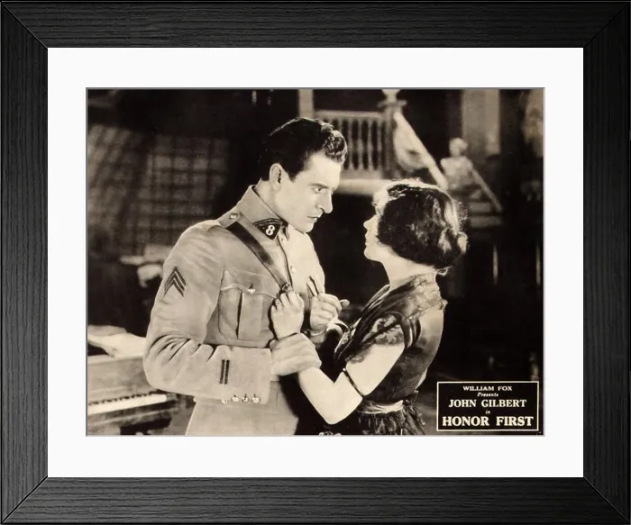 Framed Print : HONOR FIRST, l-r: John Gilbert, Renee Adoree on lobbycard, 1922, TM and Copyright 20th Century Fox Film Corp. All rights reserved. / courtesy Everett Collection Framed Print : HONOR FIRST, l-r: John Gilbert, Renee Adoree on lobbycard, 1922, TM and Copyright 20th Century Fox Film Corp. All rights reserved. / courtesy Everett Collection