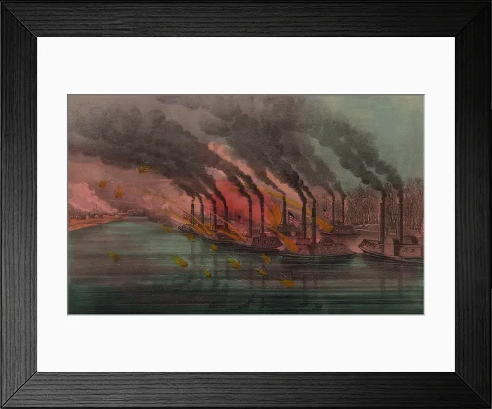 Framed Print : US Civil War, Battle of Fort Henry, Tennessee, Feb. 6, 1862. Union gunboats bombard Fort Henry on the Tennessee River Framed Print : US Civil War, Battle of Fort Henry, Tennessee, Feb. 6, 1862. Union gunboats bombard Fort Henry on the Tennessee River