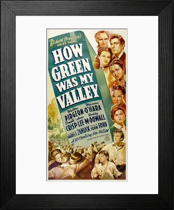 Framed Print : HOW GREEN WAS MY VALLEY, from top: Donald Crisp, Maureen O'Hara, Walter Pidgeon, Sara Allgood, Anna Lee, Roddy McDowall, 1941, TM and Copyright 20th Century Fox Film Corp