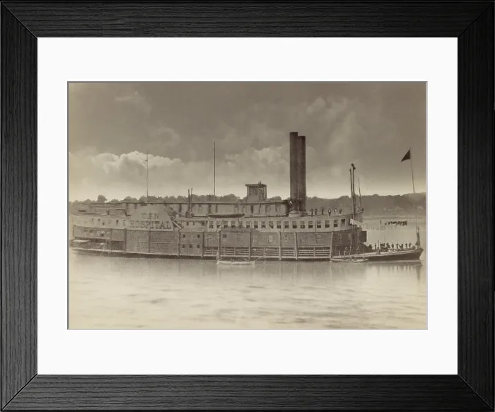 Framed Print : US Civil War. USS Red Rover, was a US Navy hospital ship, serving the Mississippi Squadron