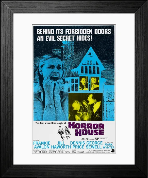 Framed Print : HORROR HOUSE, (aka THE HAUNTED HOUSE OF HORROR), left: Jill Haworth; 1969 Framed Print : HORROR HOUSE, (aka THE HAUNTED HOUSE OF HORROR), left: Jill Haworth; 1969