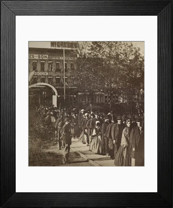 Framed Print : Citizens wait on the grounds of the Illinois State House to view the body of Abraham Lincoln on May 3-4, 1865 Framed Print : Citizens wait on the grounds of the Illinois State House to view the body of Abraham Lincoln on May 3-4, 1865