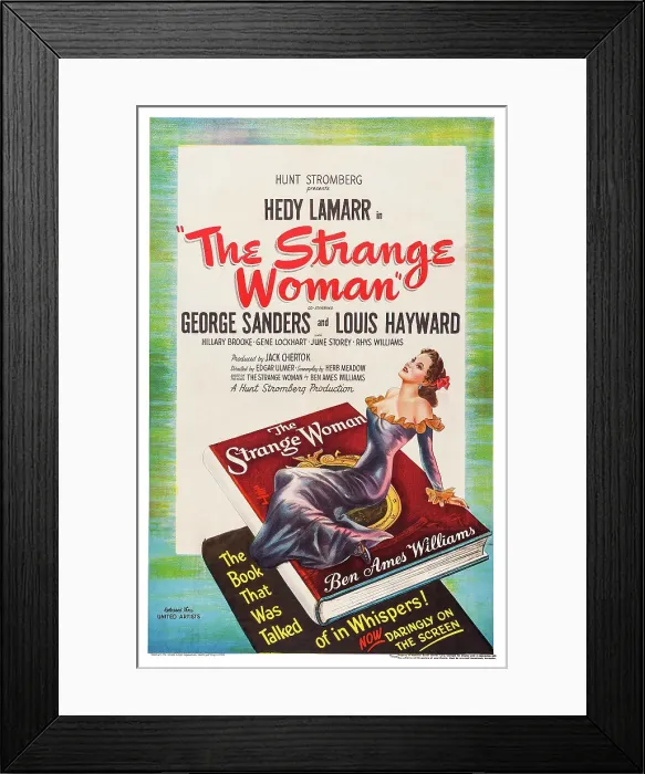 Framed Print : THE STRANGE WOMAN, US poster art, Hedy Lamarr, 1946