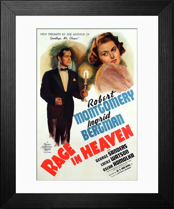 Framed Print : RAGE IN HEAVEN, Robert Montgomery, Ingrid Bergman, 1941 Framed Print : RAGE IN HEAVEN, Robert Montgomery, Ingrid Bergman, 1941