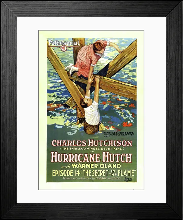 Framed Print : HURRICANE HUTCH, from top: Lucy Fox, Charles Hutchinson, in: Episode 14: The Secret in the Flame, 1921