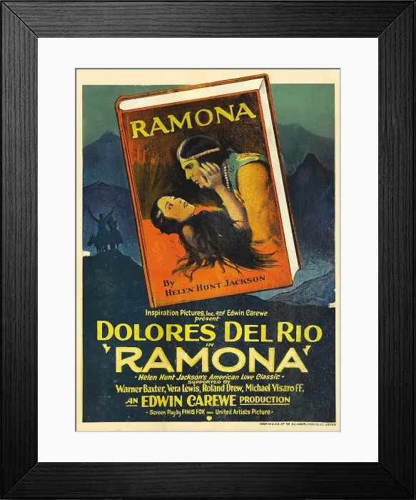 Framed Print : RAMONA, center, top: Warner Baxter; center, bottom: Dolores Del Rio, 1928 Framed Print : RAMONA, center, top: Warner Baxter; center, bottom: Dolores Del Rio, 1928