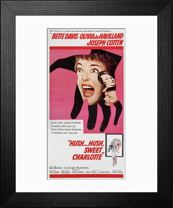 Framed Print : HUSH... HUSH, SWEET CHARLOTTE, US poster art, from left: Bette Davis, Olivia de Havilland, Joseph Cotten, 1964, TM and Copyright 20th Century-Fox Film Corp