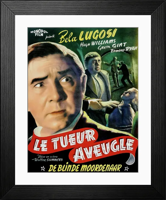 Framed Print : THE DARK EYES OF LONDON, (aka THE HUMAN MONSTER, aka DEAD EYES OF LONDON, aka LE TUEUR AVEUGLE), from left, Bela Lugosi, Wilfred Walter, Greta Gynt, 1940