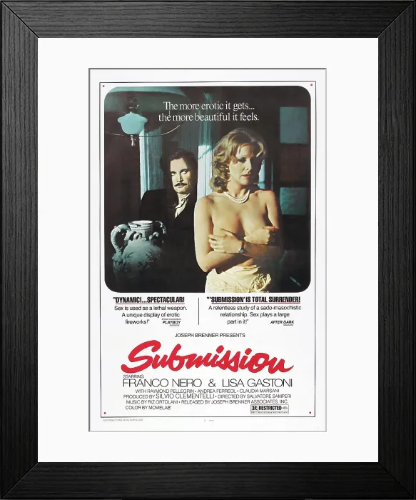 Framed Print : SUBMISSION, (aka SCANDALO), US poster, Franco Nero, Lisa Gastoni, 1976 Framed Print : SUBMISSION, (aka SCANDALO), US poster, Franco Nero, Lisa Gastoni, 1976