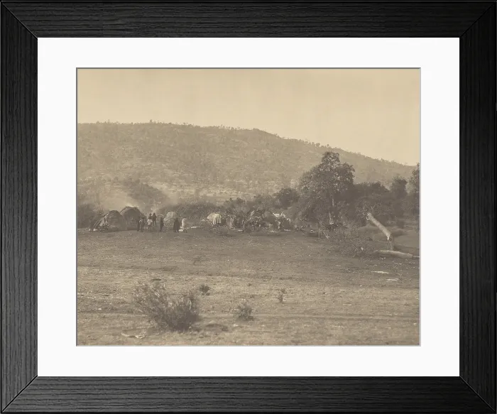 Framed Print : INDIAN CAMP-BEAR VALLEY, 1860, by Carleton Watkins