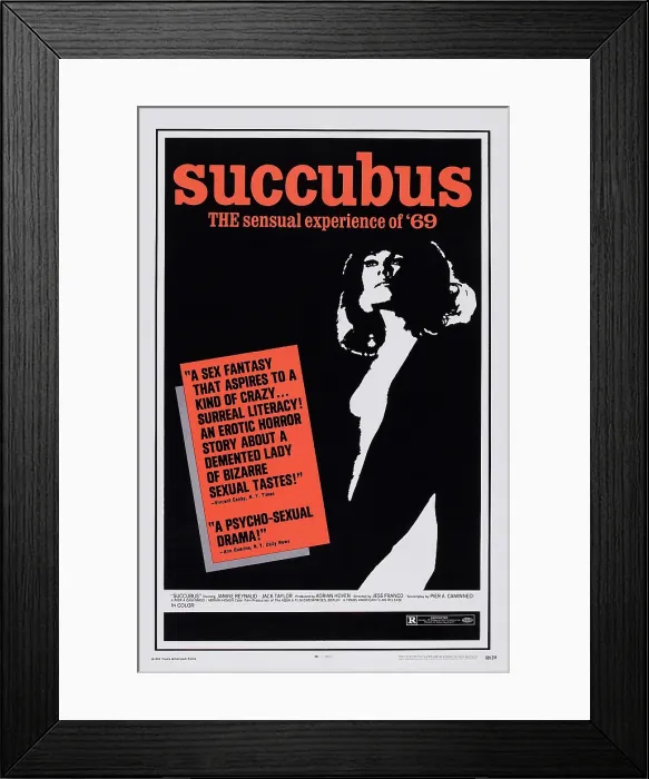 Framed Print : SUCCUBUS, (aka NECRONOMICON-GETRAUMTE SUNDEN), poster art, 1968