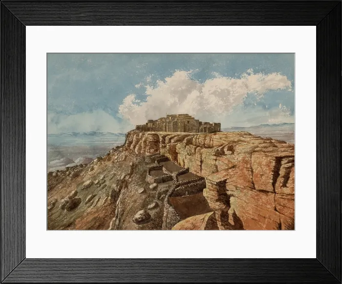 Framed Print : MOQUI VILLAGE, ARIZONA, by John Russell Bartlett, watercolor on paper. It was located on the First Mesa in the Hopi Indian Reservation of northern Arizona, near Polacca Framed Print : MOQUI VILLAGE, ARIZONA, by John Russell Bartlett, watercolor on paper. It was located on the First Mesa in the Hopi Indian Reservation of northern Arizona, near Polacca