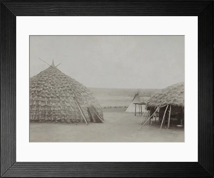 Framed Print : Wichita Indian grass house near Anadarko, Oklahoma. The beehive-shaped grass lodges were built over a framework of long wooden vertical poles made from small trees Framed Print : Wichita Indian grass house near Anadarko, Oklahoma. The beehive-shaped grass lodges were built over a framework of long wooden vertical poles made from small trees