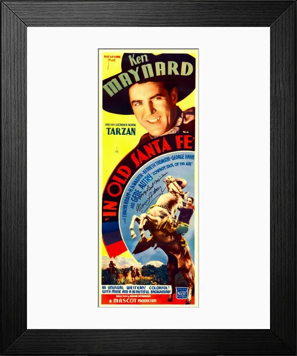 Framed Print : IN OLD SANTA FE, top and bottom: Ken Maynard on insert poster, 1934