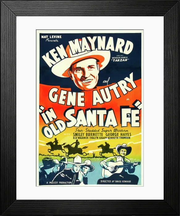 Framed Print : IN OLD SANTA FE, US poster art, Gene Autry, 1934 Framed Print : IN OLD SANTA FE, US poster art, Gene Autry, 1934