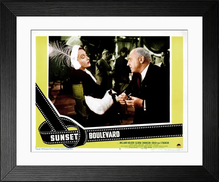 Framed Print : SUNSET BOULEVARD, lobbycard, from left: Gloria Swanson, Cecil B. DeMille, 1950